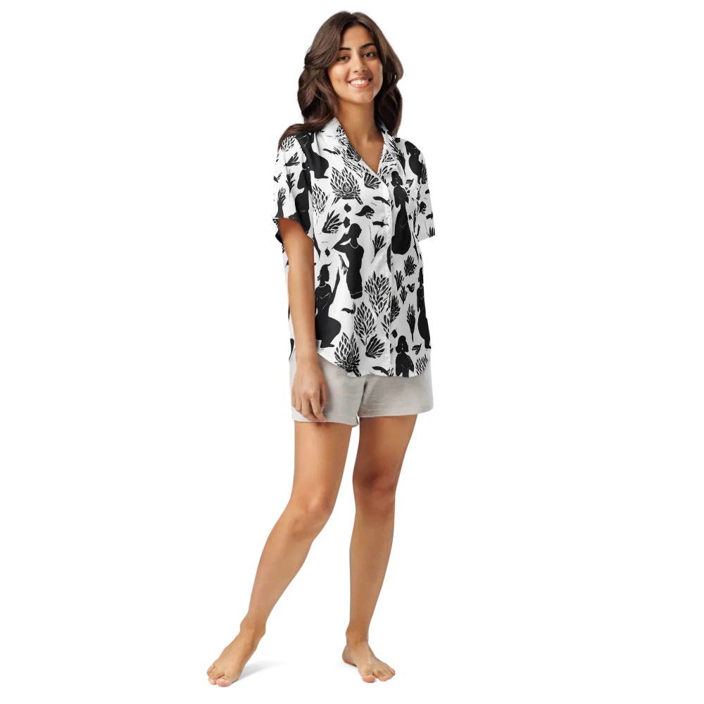 Silhouette Conservatory on Women's Short Sleeve Pajama Top — Front