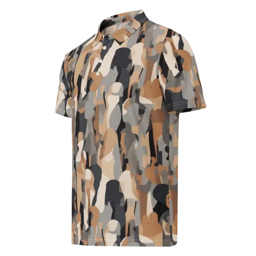 Abstract Assembly on a Men's Slim Fit Polo Shirt