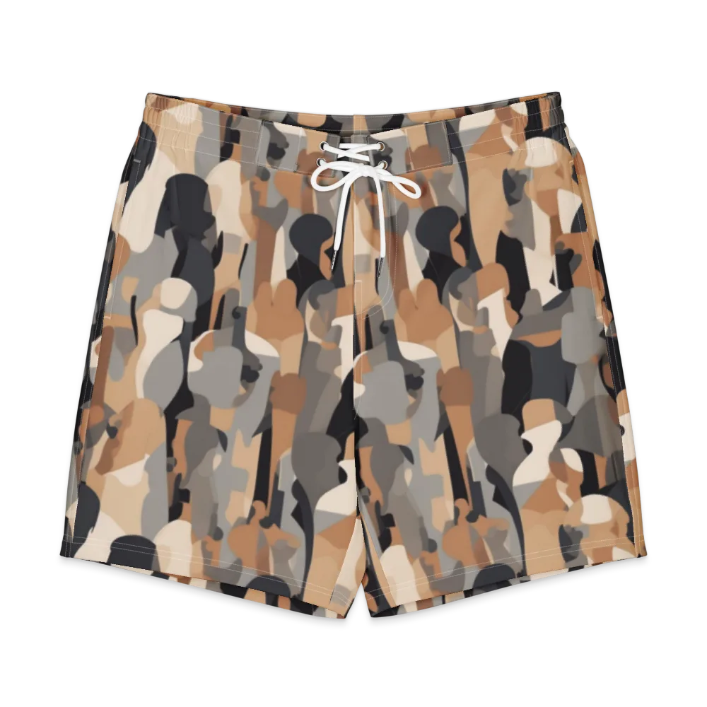 Abstract Assembly on Men's Board Shorts — Front