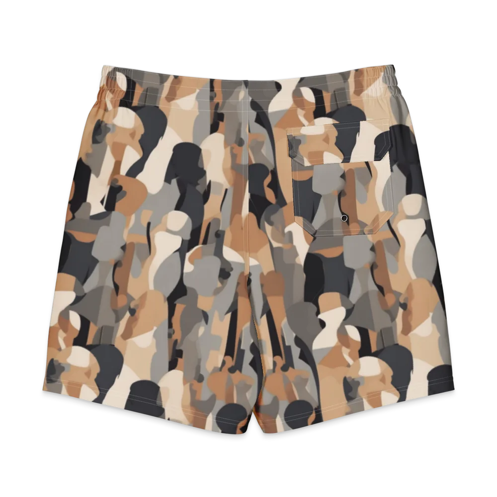 Abstract Assembly on Men's Board Shorts — Back