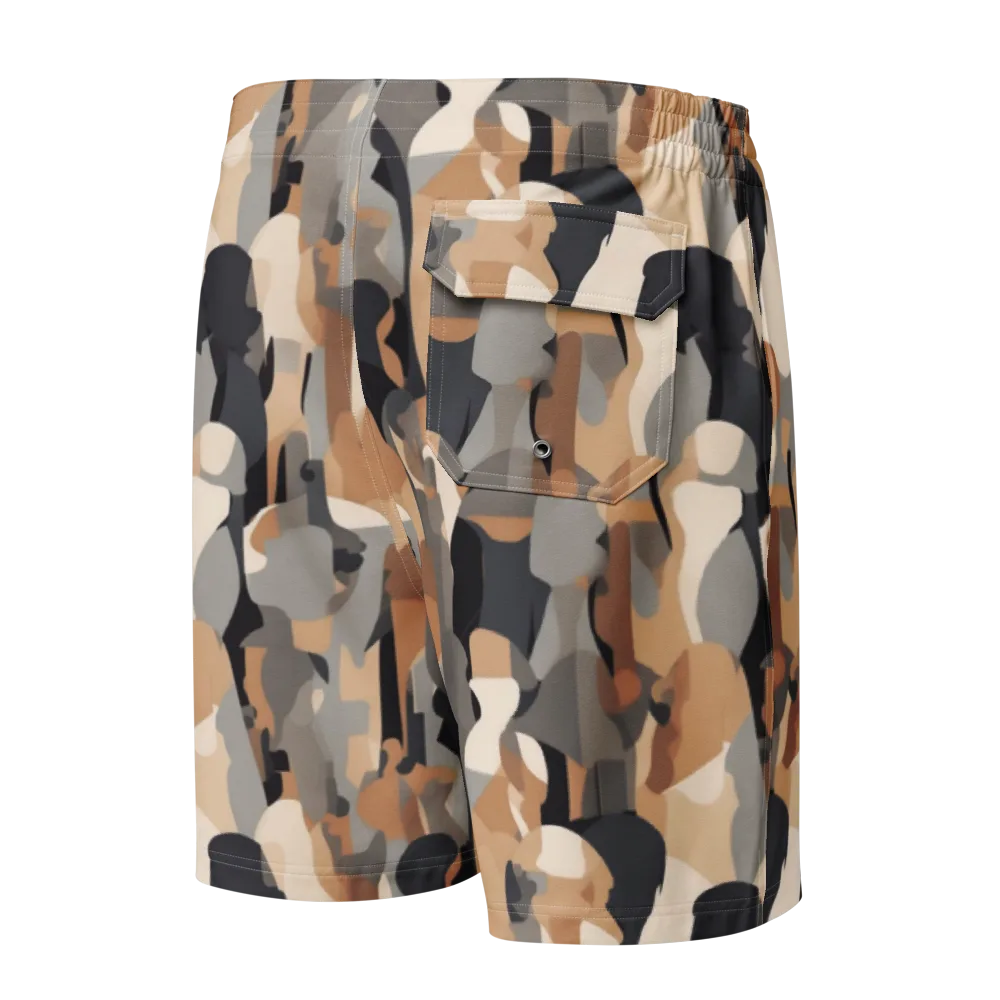 Abstract Assembly on Men's Board Shorts — Back