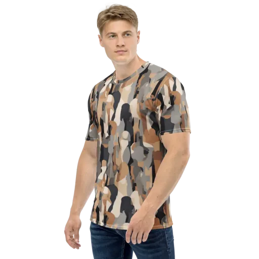 Abstract Assembly on a Men's Crew Neck T-Shirt