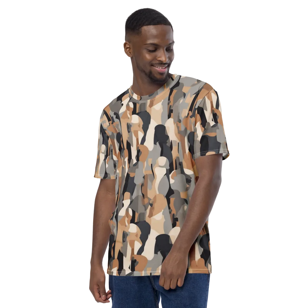 Abstract Assembly on Men's Crew Neck T-Shirt — Left
