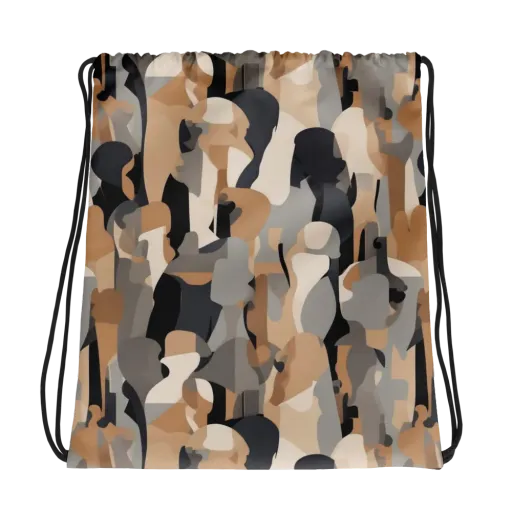Abstract Assembly on a Drawstring Bag