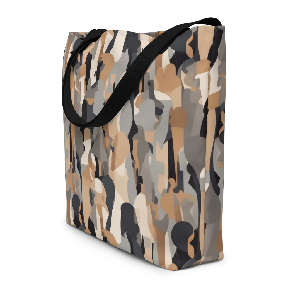 Abstract Assembly on Large Tote Bag W/ Pocket — Front
