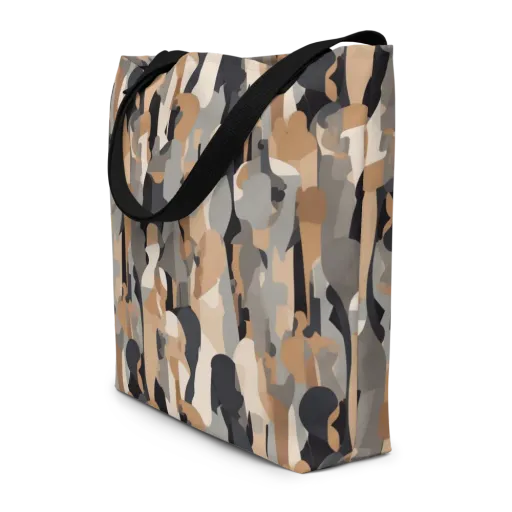 Abstract Assembly on a Large Tote Bag W/ Pocket