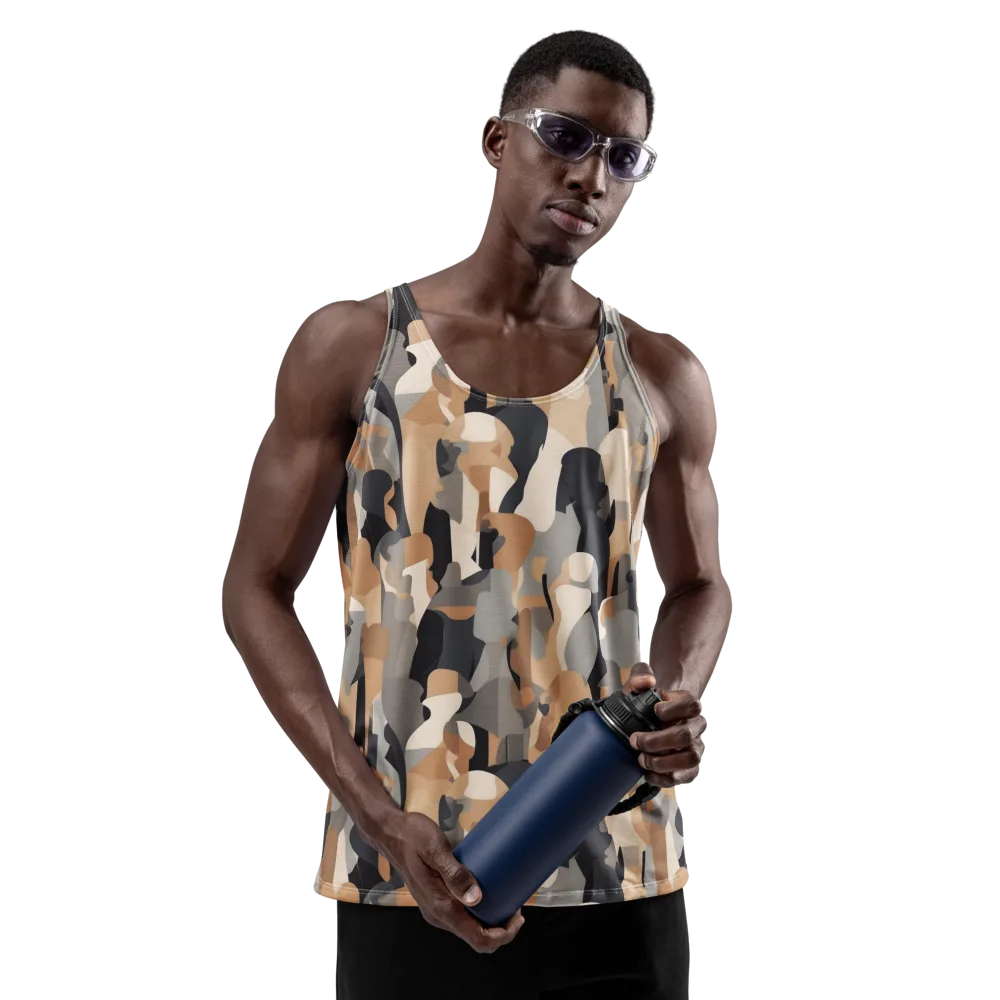 Abstract Assembly on Men's Tank Top — Front