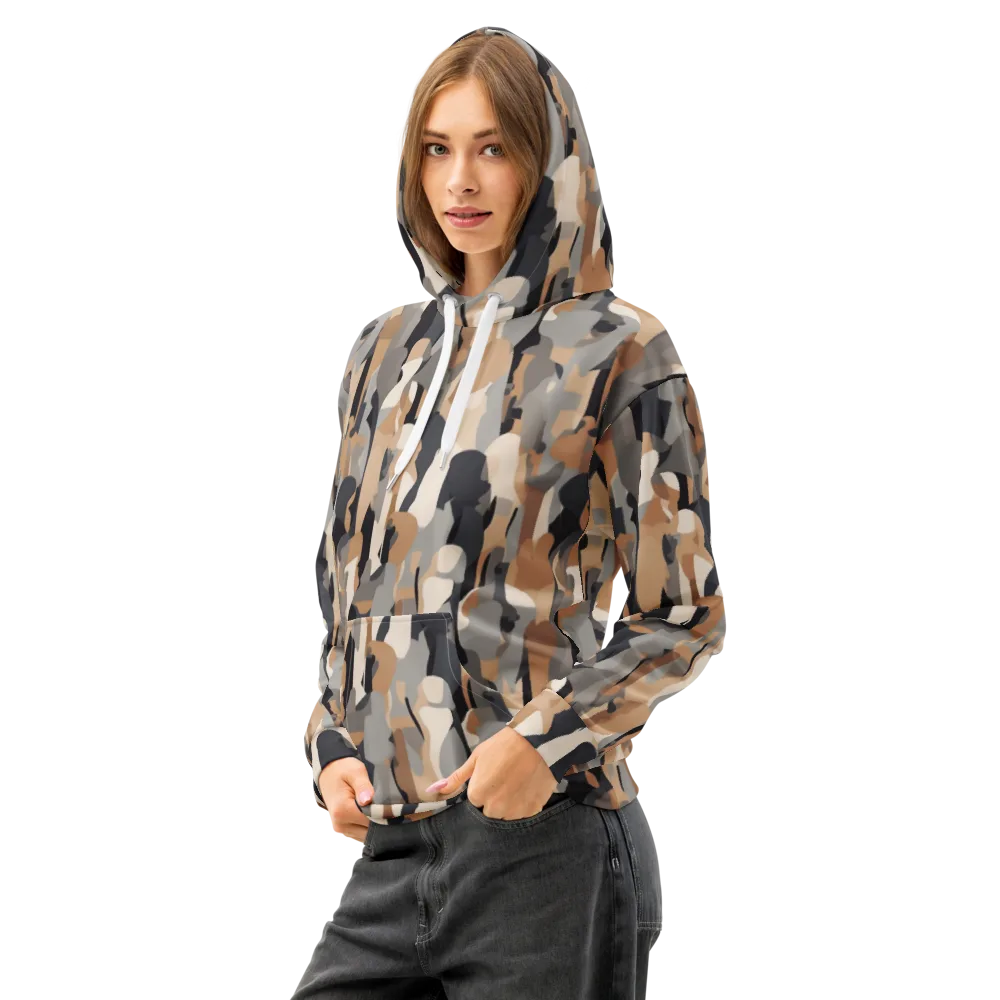 Abstract Assembly on Cotton Hoodie — Left Front