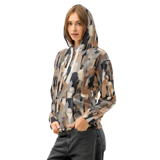 Abstract Assembly on a Cotton Hoodie
