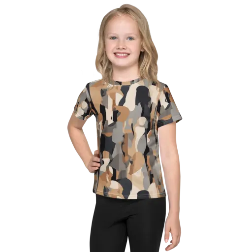 Abstract Assembly on a Kids Crew Neck T-Shirt