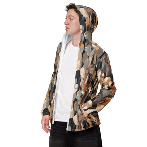 Abstract Assembly on a Men's Windbreaker