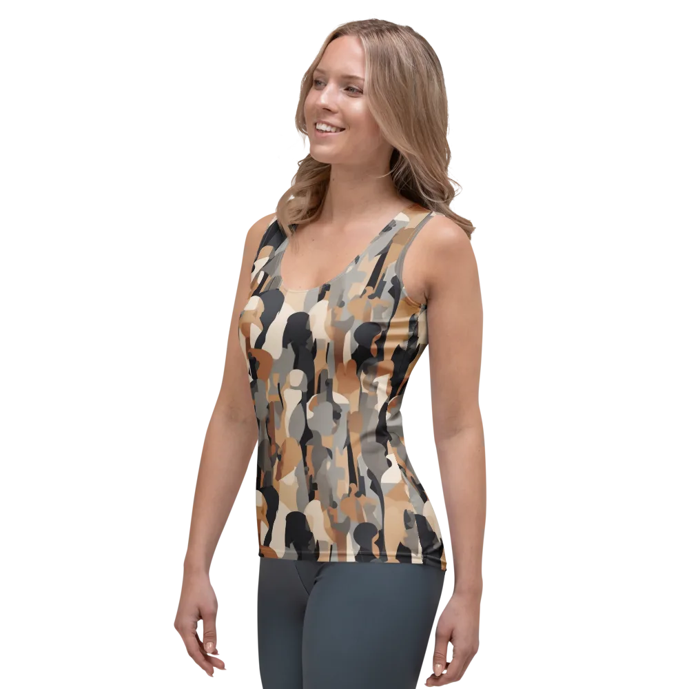Abstract Assembly on Women's Tank Top — Left Front