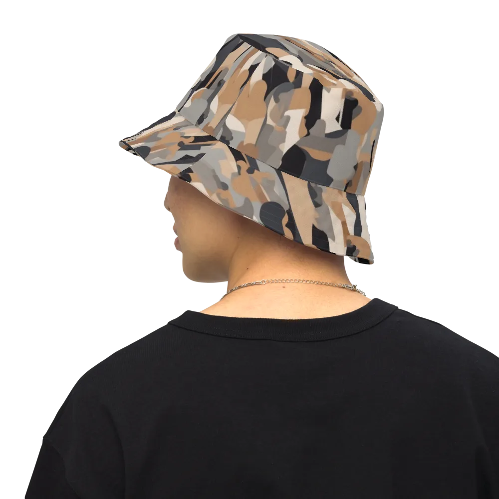 Abstract Assembly on Reversible Bucket Hat — Back Inside