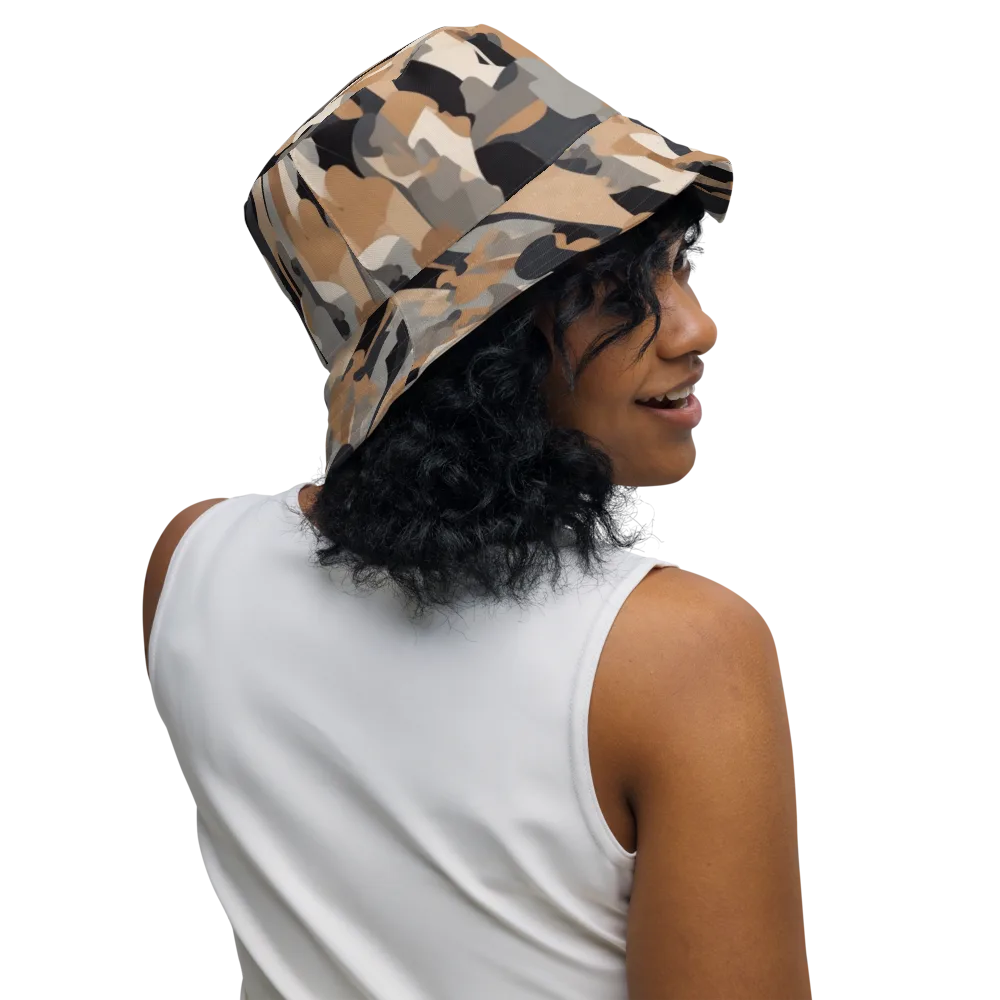 Abstract Assembly on Reversible Bucket Hat — Right Outside