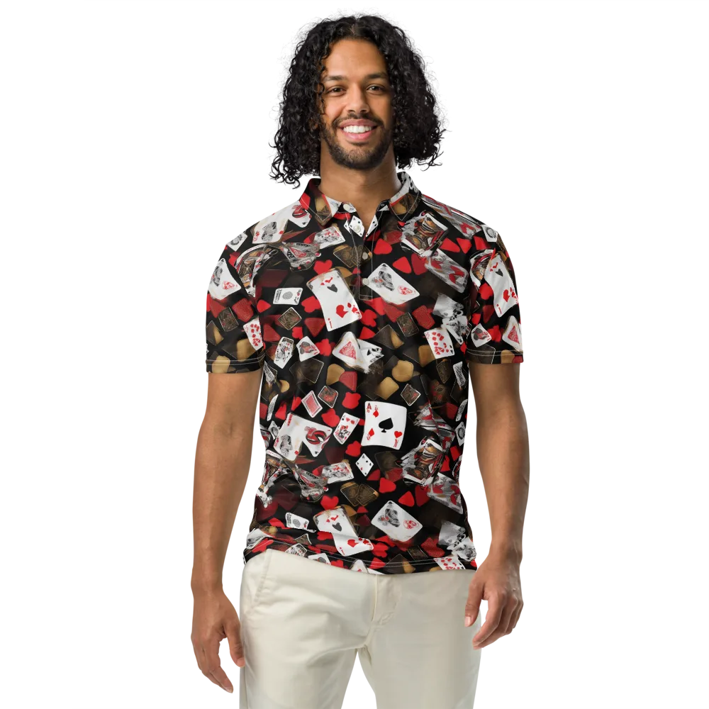 Royal Shuffle on Men's Slim Fit Polo Shirt — Front