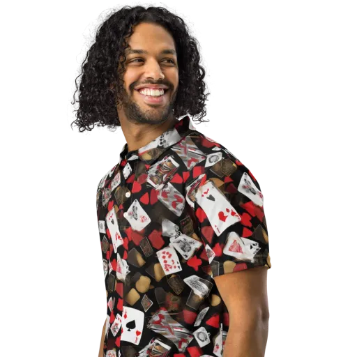 Royal Shuffle on a Men's Slim Fit Polo Shirt