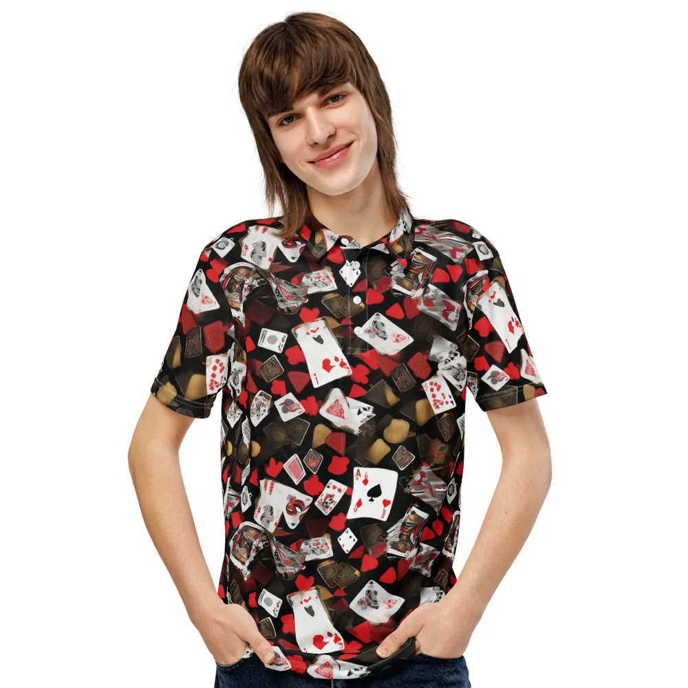 Royal Shuffle on Men's Slim Fit Polo Shirt — Front