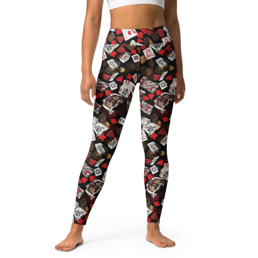 Royal Shuffle on Yoga Leggings — Front