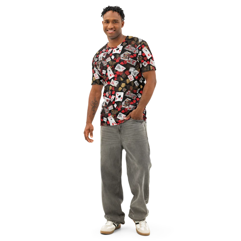 Royal Shuffle on Men's Cotton Crew Neck T-Shirt — Front