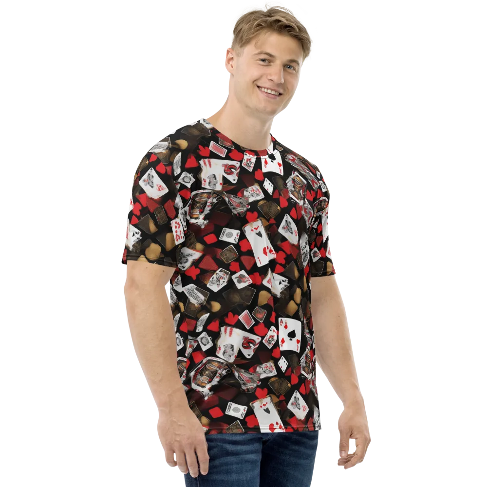 Royal Shuffle on Men's Crew Neck T-Shirt — Right
