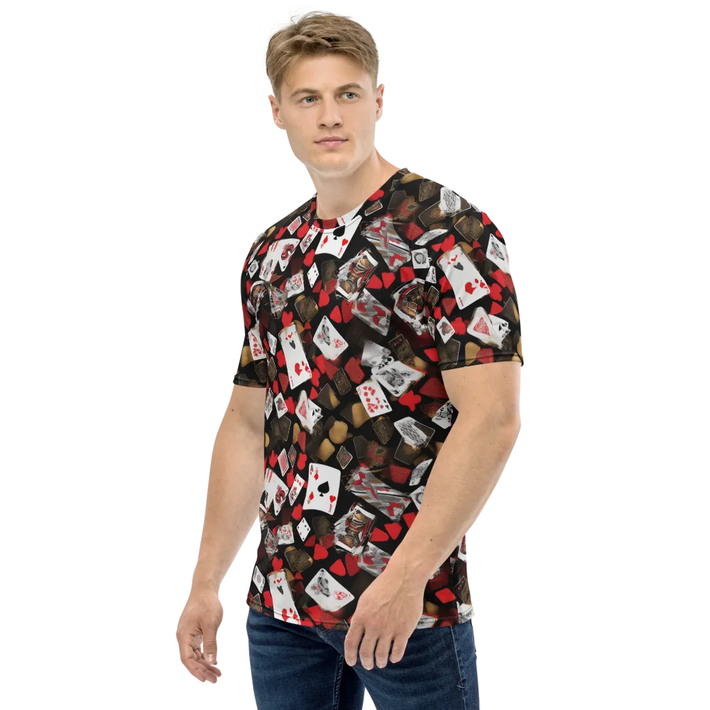 Royal Shuffle on Men's Crew Neck T-Shirt — Left