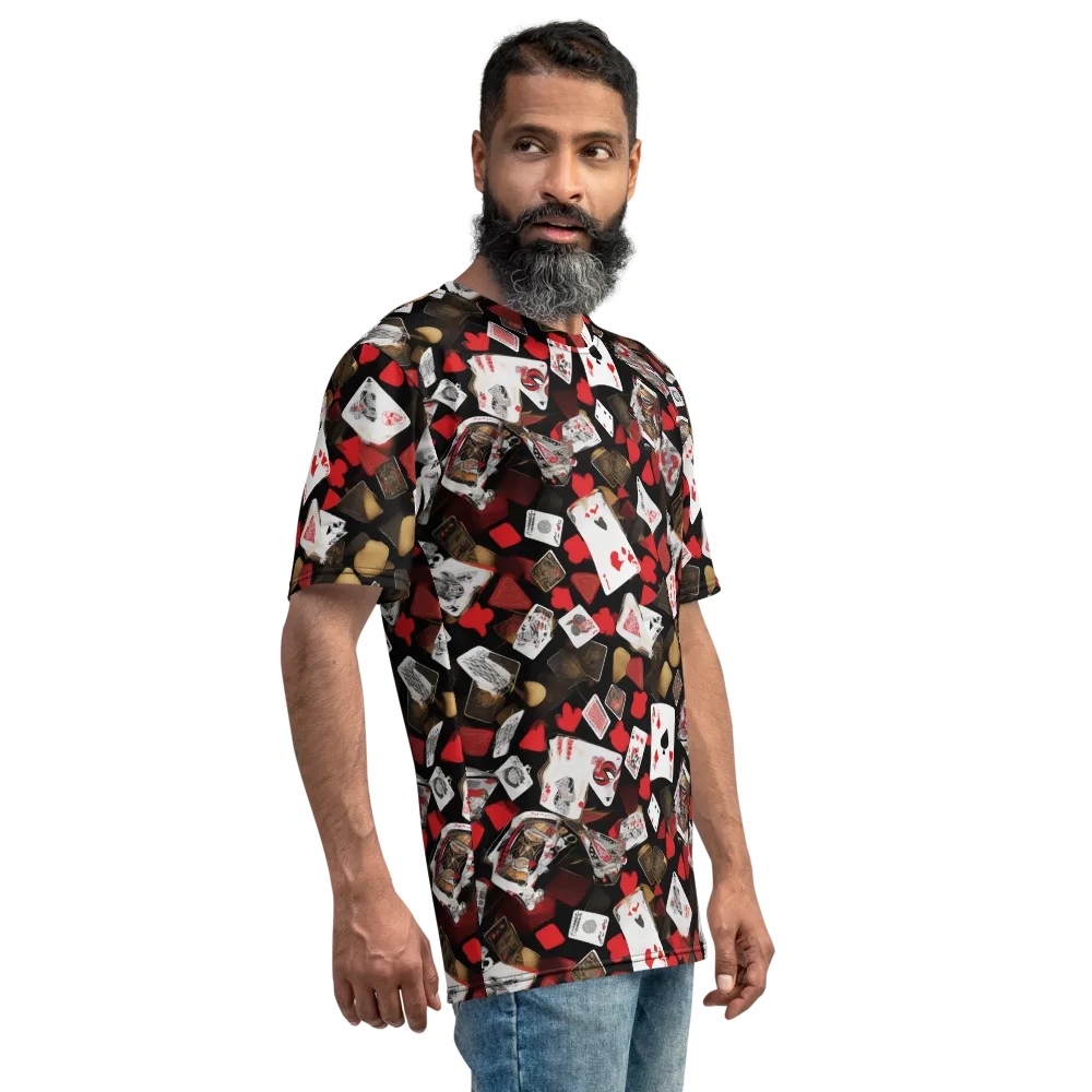 Royal Shuffle on Men's Crew Neck T-Shirt — Right