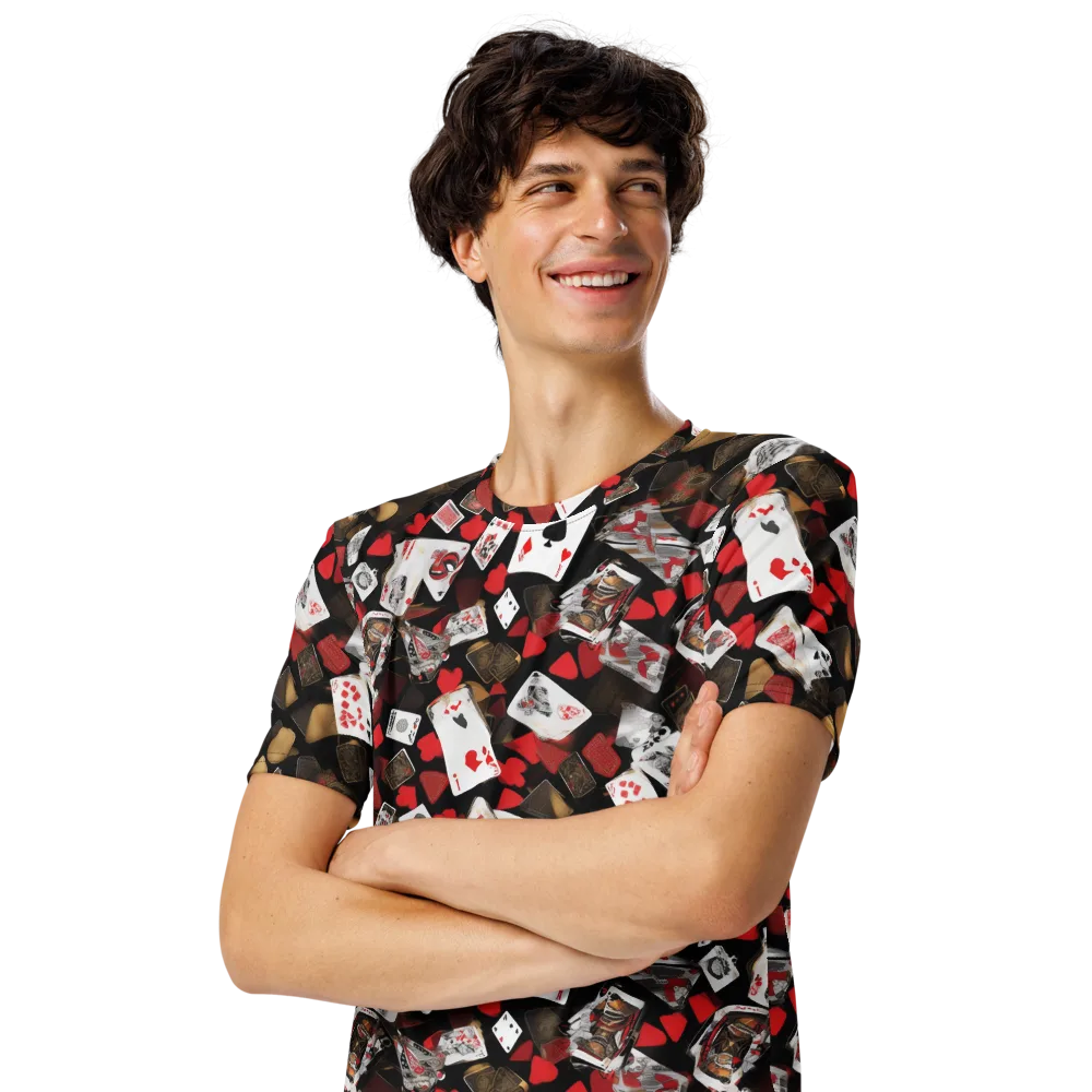 Royal Shuffle on Men's Crew Neck T-Shirt — Left Front