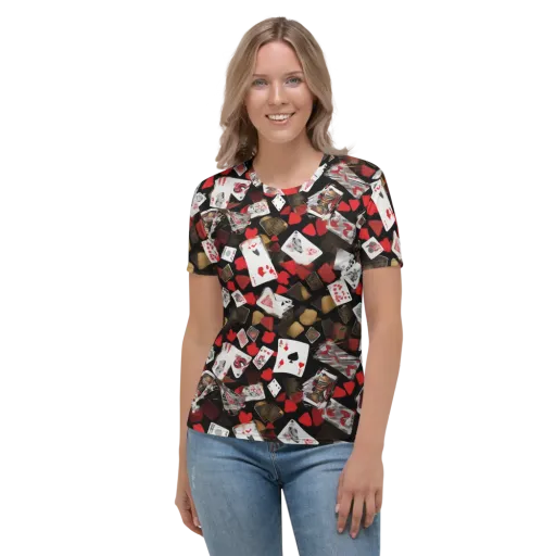 Royal Shuffle on a Women's Crew Neck T-Shirt