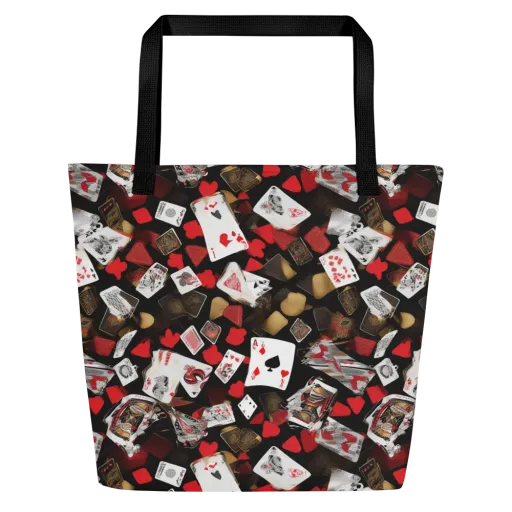Royal Shuffle on a Large Tote Bag W/ Pocket