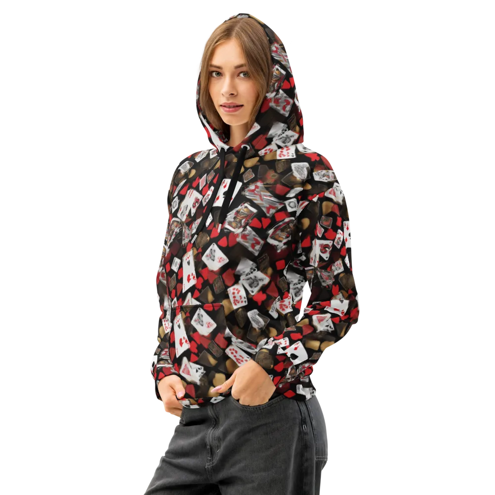 Royal Shuffle on Cotton Hoodie — Left Front