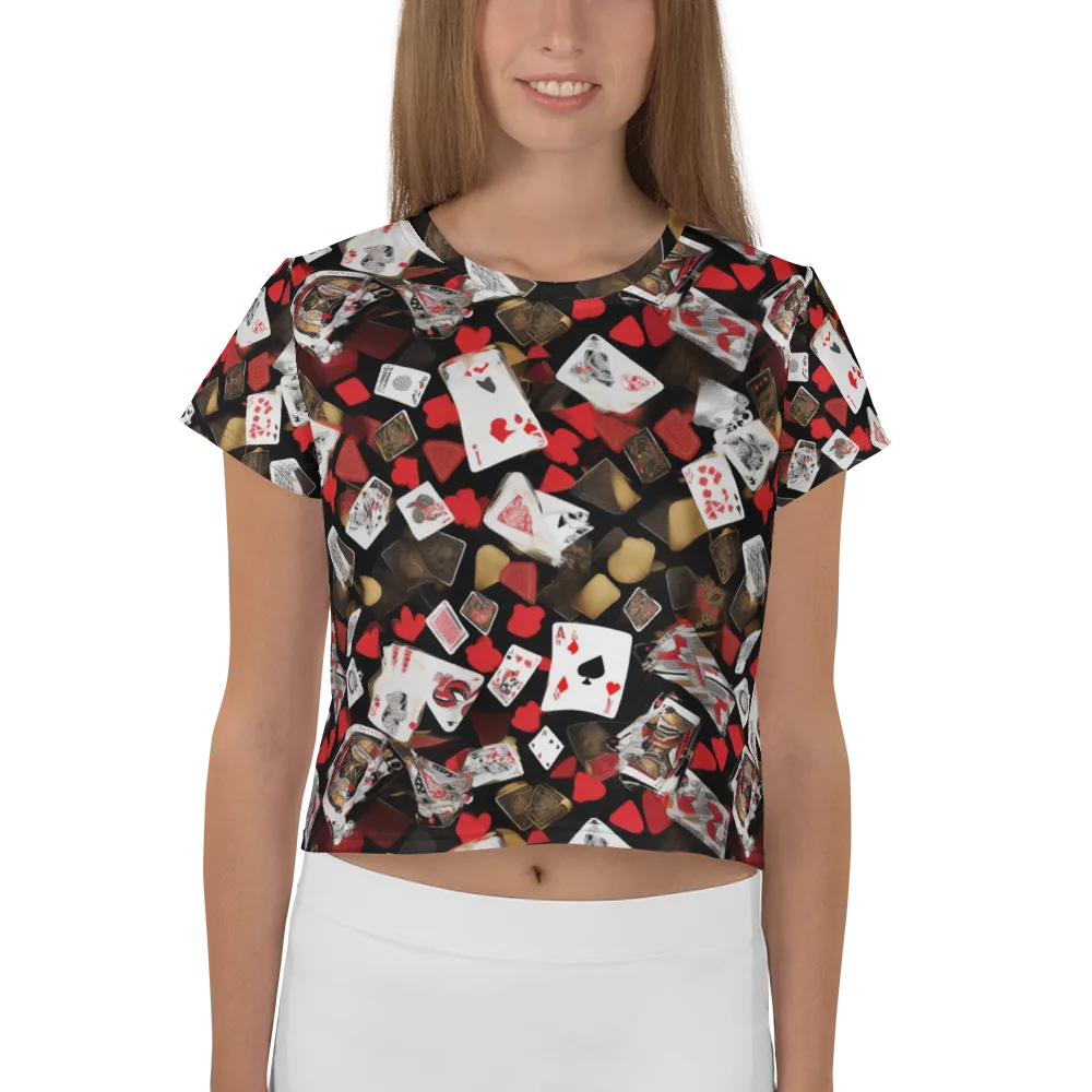 Royal Shuffle on Crop Tee — Front
