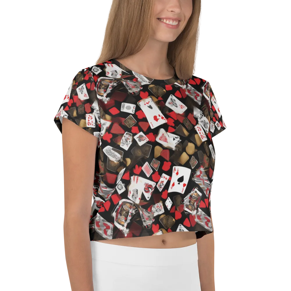 Royal Shuffle on Crop Tee — Right