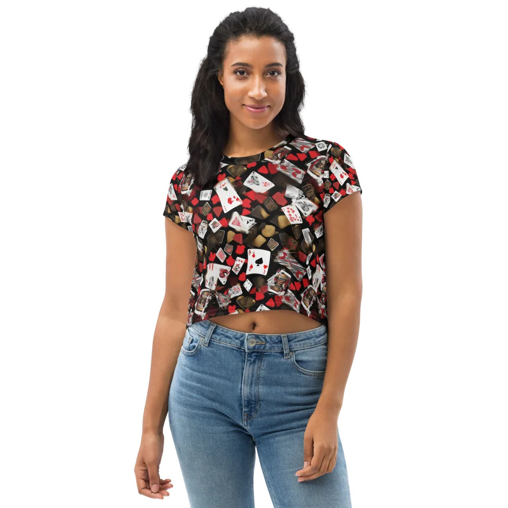 Royal Shuffle on Crop Tee — Front