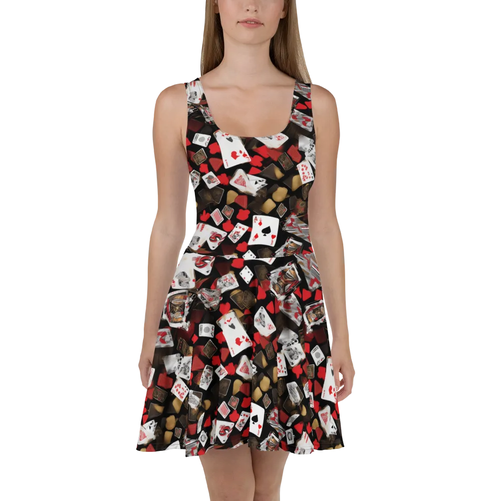 Royal Shuffle on Skater Dress — Front
