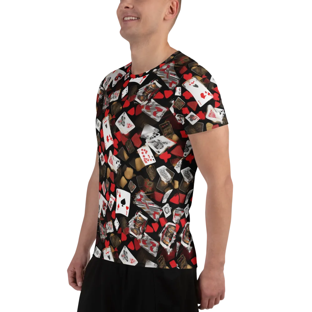Royal Shuffle on Men's Athletic T-Shirt — Left