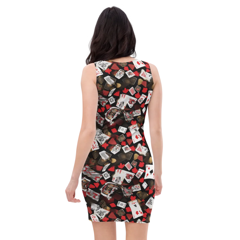 Royal Shuffle on Bodycon Dress — Back