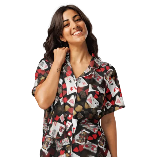 Royal Shuffle on a Women's Short Sleeve Pajama Top