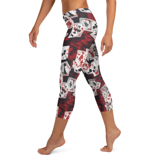 Royal Flush Riot on a Capri Leggings