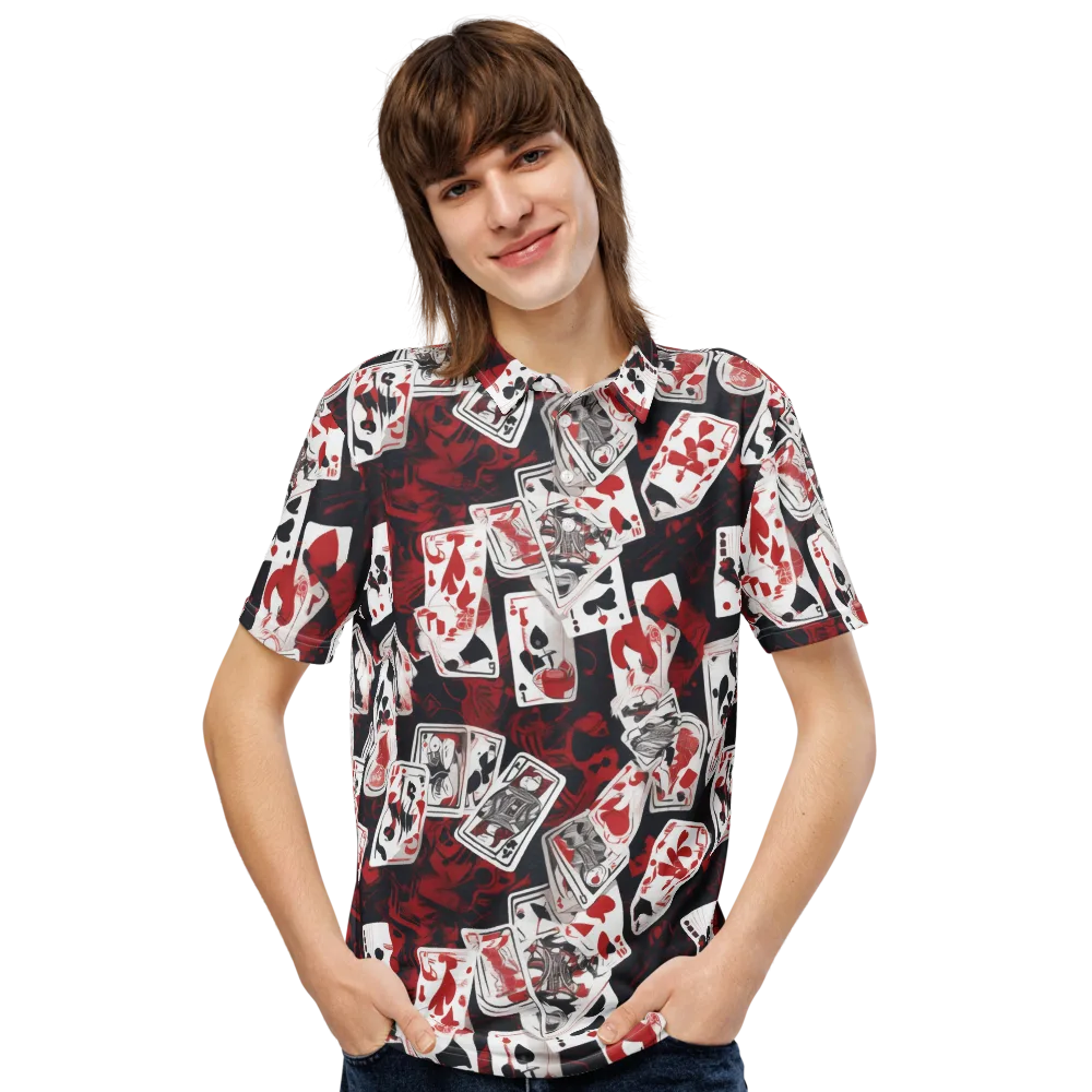 Royal Flush Riot on Men's Slim Fit Polo Shirt — Front