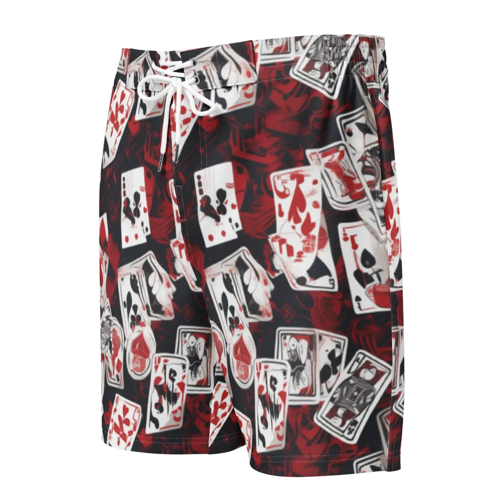 Royal Flush Riot on Men's Board Shorts — Front