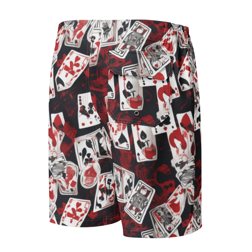 Royal Flush Riot on Men's Board Shorts — Back