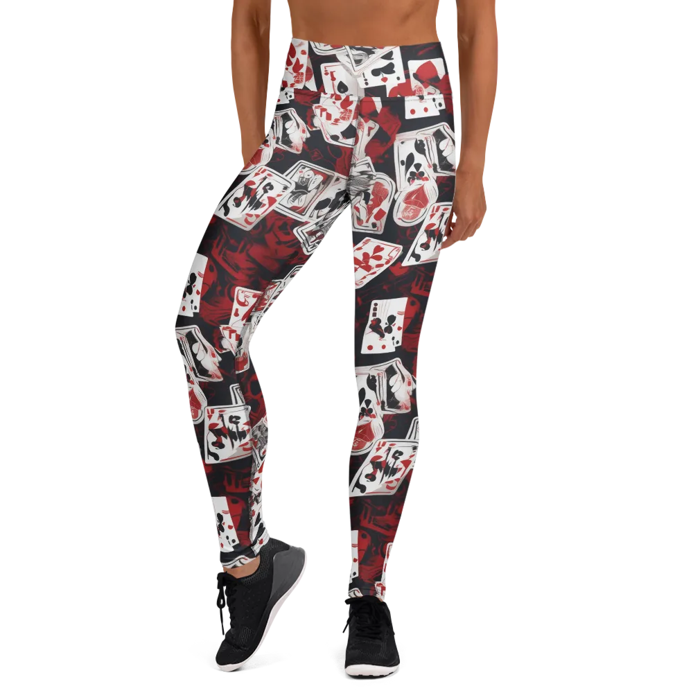 Royal Flush Riot on Yoga Leggings — Front