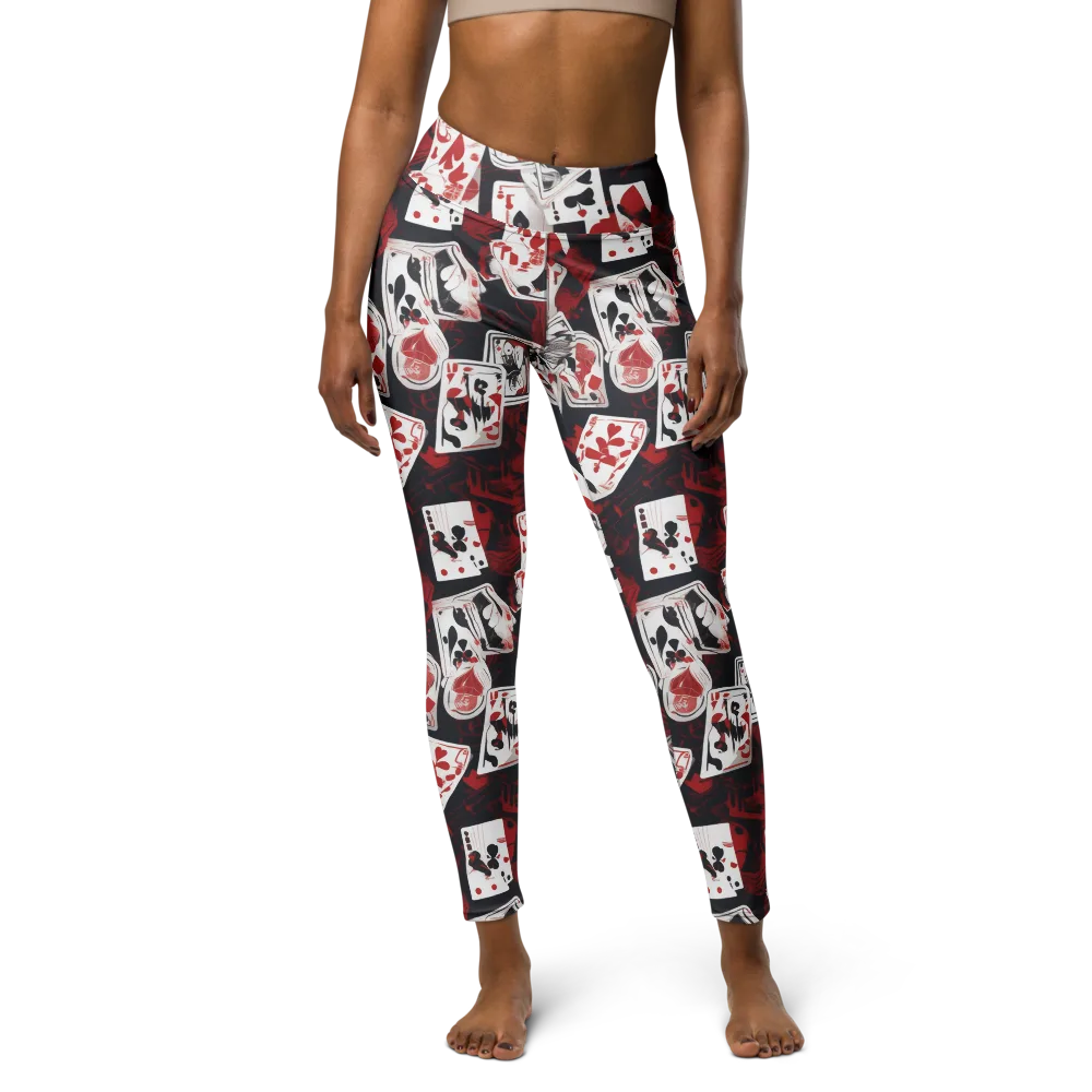 Royal Flush Riot on Yoga Leggings — Front