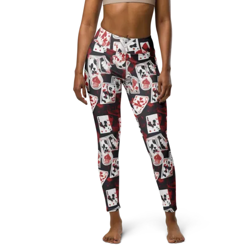 Royal Flush Riot on a Yoga Leggings