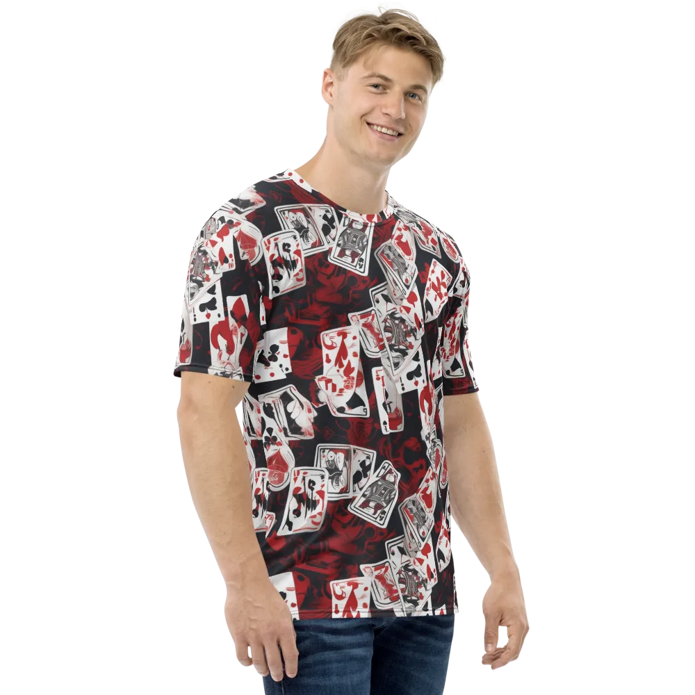Royal Flush Riot on Men's Crew Neck T-Shirt — Right