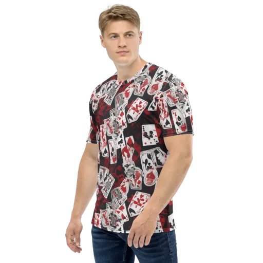 Royal Flush Riot on a Men's Crew Neck T-Shirt