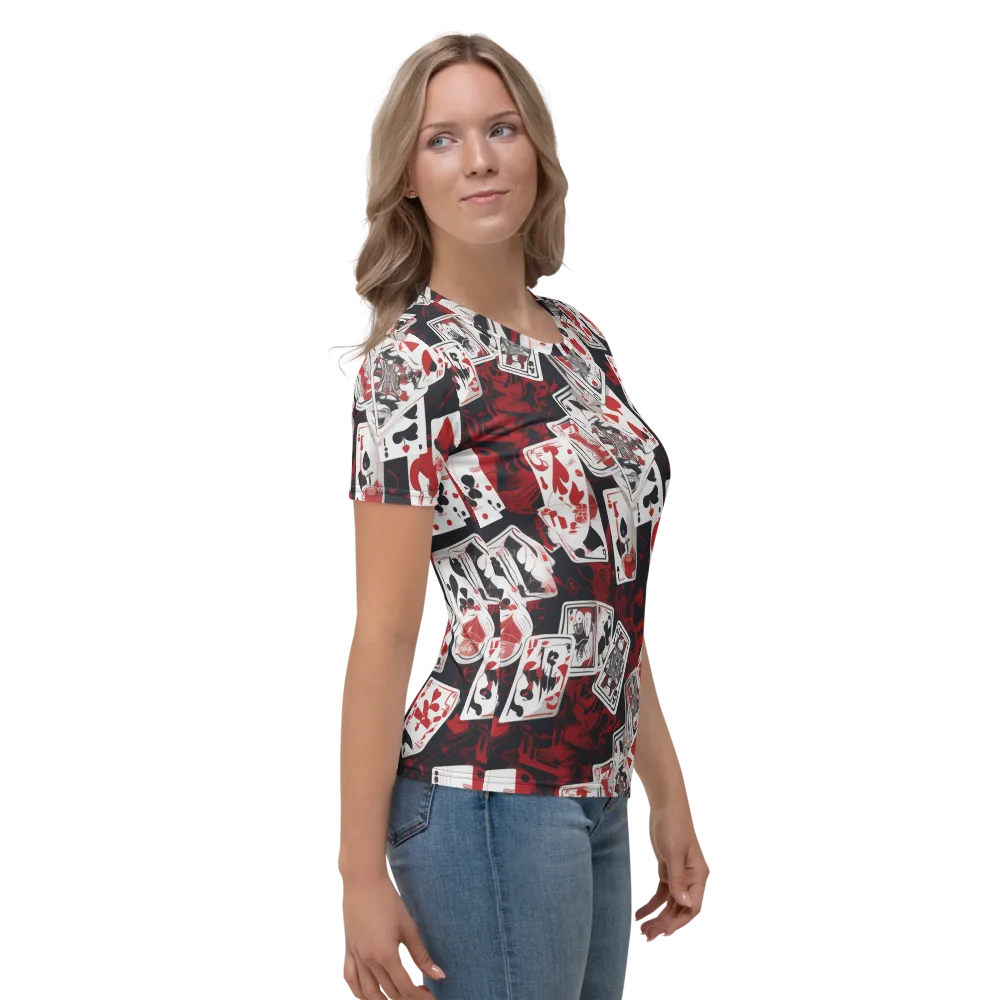 Royal Flush Riot on Women's Crew Neck T-Shirt — Right