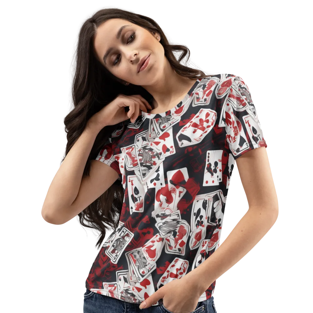 Royal Flush Riot on Women's Crew Neck T-Shirt — Left Front