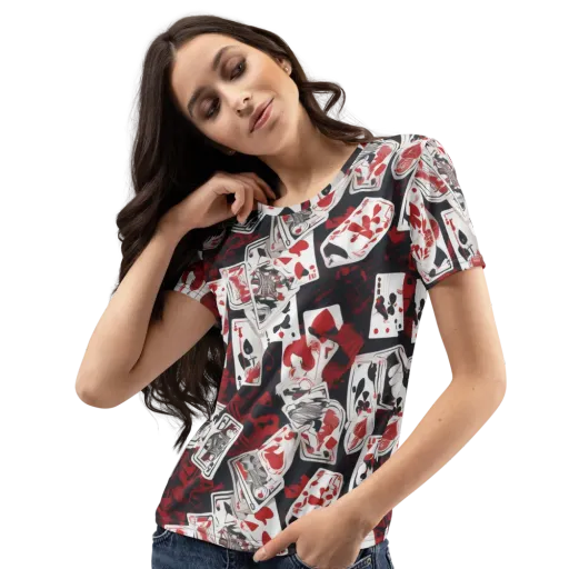 Royal Flush Riot on a Women's Crew Neck T-Shirt