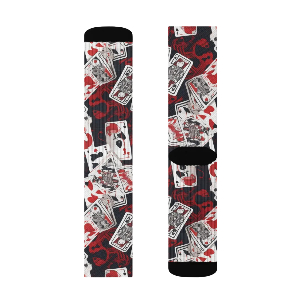 Royal Flush Riot on Socks — Left Sock